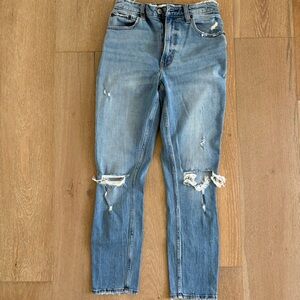 Abercrombie & Fitch Light Blue Distressed Skinny Jeans